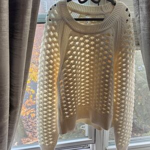 Lou & Grey Cream Open-Knit Sweater NEW!